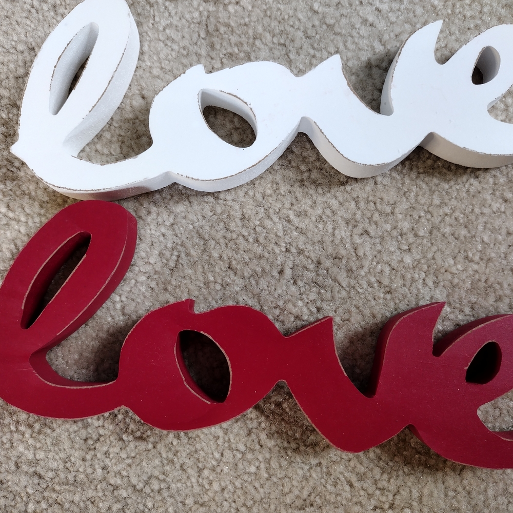 Red and White Artful Wall Decals